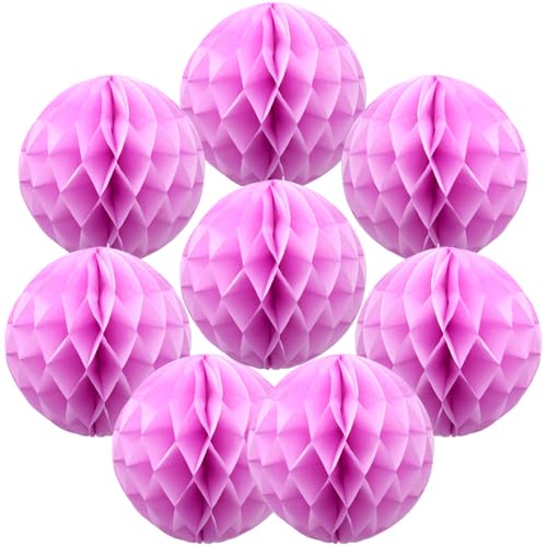 Yosawo 8 Stück Papier Wabenbälle Papier Wabenball Dekoration für Geburtstag Hochzeit Party Deko(ZQ/Pink） von Yosawo