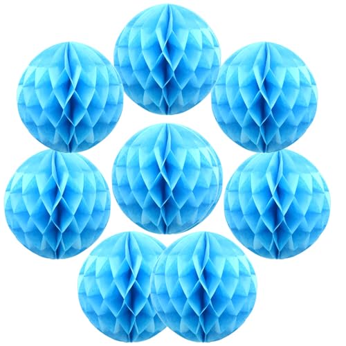 Yosawo 8 Stück Papier Wabenbälle Papier Wabenball Dekoration für Geburtstag Hochzeit Party Deko(ZQ/Sky Blue） von Yosawo