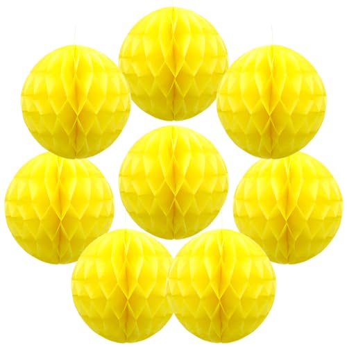 Yosawo 8 Stück Papier Wabenbälle Papier Wabenball Dekoration für Geburtstag Hochzeit Party Deko(ZQ/Yellow） von Yosawo