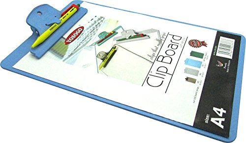 Yosogo Kunststoff-Zwischenablage im A4 / Letter-Format - 2er-Pack mit praktischem Stifthalter und Bonusstift - Hält bis zu 40 Blatt - Robuster ABS-Kunststoff - Schreiben, Büro von Yosogo