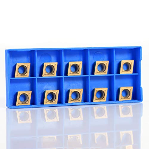 10-Teilig Diamantform Wendeschneidwerkzeuge Drehwerkzeuge, Cnc Hartmetalleinsatzfräser Mit Aufbewahrungsbox, Ccmt09t304 Ccmt32.5, Golden von Yosoo Health Gear