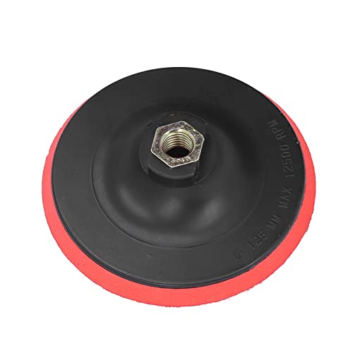 125 Mm Runder Klett-Stützteller Als Ersatz für Exzenterschleifer-Scheibe, Flexible Stützplatte mit Gewindedorn, Ideal Zum Polieren, Polieren und Schleifen von Schleifscheiben von Yosoo Health Gear