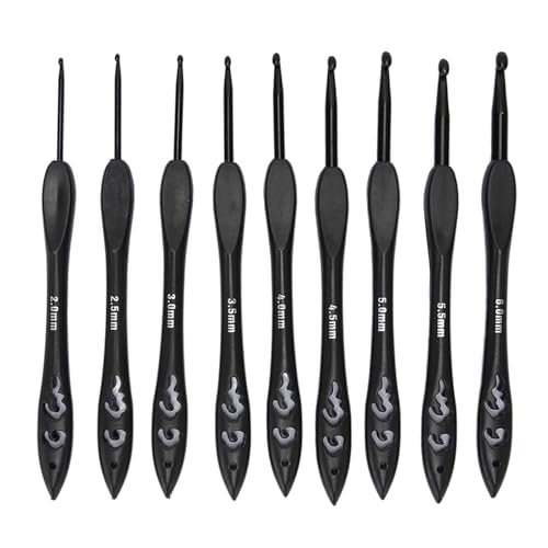 2,0 Bis 6,0 Mm Ergonomisches Häkelnadel-Set mit Weichen Griffen, Aluminiumnadeln für Arthritische Hände, Reduziert Krämpfe, für Anfänger, Glatte Ergebnisse mit Allen Garnen von Yosoo Health Gear
