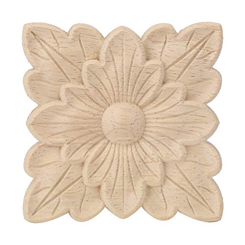 4 Stück Schöne Blumenmuster aus Holz Geschnitzte Applikation, Möbeldekoration, Gartentür-Zubehör, Schnitzaufkleber für Wand, Waschtisch, Schrank, Kommode, Kopfteil, Spiegel, 4 Stück Schöne Blumenmuster aus Holz Geschnitzte Applikation, Möbeldekoration, Gartentür-Zubehör, Schnitzaufkleber für Wand, Waschtisch, Schrank, Kommode, Kopfteil, Spiegel, von Yosoo Health Gear
