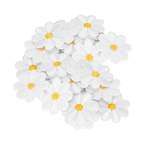 40pcs Sticker Stoffaufkleber, Daisy Flower Iron auf Patches Daisy Muster Stickereie Patches Handgefertigte DIY -Rucksack -Kleidungsstecker Sticker Sticker von Yosoo Health Gear