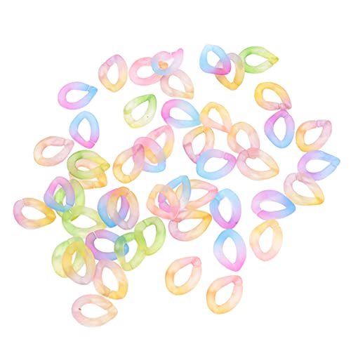 50 Stück Acryl-Verbindungsringe, Ovale Schnellverbindungs-Verbindungsringe, Offene Ringe, Bonbonfarben, Ring für Selbstgemachte Geldbörsen, Brillen, Jeans, Taschen, Kette von Yosoo Health Gear