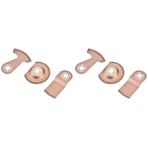 6 Stück Oszillierende Werkzeugklingen, Universal-Hartmetall-Sägeblätter, Diamantkörnung, Multitool-Set für Fliesenmörtel, Mörtel, Beton, Mauerwerk, Entfernung, Schleifen, Schneiden 6 Stück Oszillierende Werkzeugklingen, Universal-Hartmetall-Sägeblätter, Diamantkörnung, Multitool-Set für Fliesenmörtel, Mörtel, Beton, Mauerwerk, Entfernung, Schleifen, Schneiden von Yosoo Health Gear