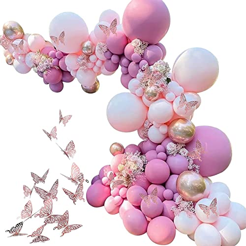 Ballon Girlander Erz -Kit, Rosa Dekorationsballoons für Geburtstagsabschlusszeremonie Hochzeitstag Babyparty, Party, Zeremonie Braut von Yosoo Health Gear