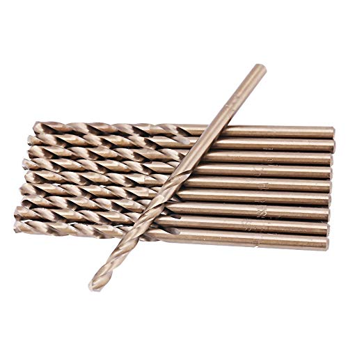 Cobalt Bohrer HSS, 10 Stück M35 Kobaltbohrer Satz HSS CO Bohrersatz, Spiralbohrer Bohrer Set 1,0mm-5,0mm zum Bohren auf Edelstahl (3.2mm) von Yosoo Health Gear