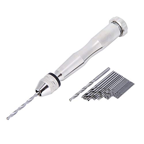 Handbohrer 0,3mm - 3,6mm Spiralbohrer, Mini Handbohrer, Hand Spiralbohrer, HHS Schraubendreher Set mit 25 Stück Feinnadel Bohrern Handbohrer 0,3mm - 3,6mm Spiralbohrer, Mini Handbohrer, Hand Spiralbohrer, HHS Schraubendreher Set mit 25 Stück Feinnadel Bohrern von Yosoo Health Gear