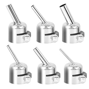 6Pcs Heißluftpistole Düse, Heißluftpistolendüse, Schräge Düse für Heißluftpistole, Aluminiumlegierung Heißluftpistolen Düsen für 850 850A 852 852D 852D+ 950 Heißluft Lötstation (3-10mm) 6Pcs Heißluftpistole Düse, Heißluftpistolendüse, Schräge Düse für Heißluftpistole, Aluminiumlegierung Heißluftpistolen Düsen für 850 850A 852 852D 852D+ 950 Heißluft Lötstation (3-10mm) von Yosoo Health Gear