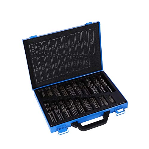Metallbohrer Set, 170 Teiliges HSS Bohrersets, 1-10mm Präzisions 4241 Schnellarbeitsstahl Spiralbohrer, Schneckenbohrer Sortiment, Metallbohrersortiment für Holz, Metall und Aluminiumlegierungen Metallbohrer Set, 170 Teiliges HSS Bohrersets, 1-10mm Präzisions 4241 Schnellarbeitsstahl Spiralbohrer, Schneckenbohrer Sortiment, Metallbohrersortiment für Holz, Metall und Aluminiumlegierungen von Yosoo Health Gear