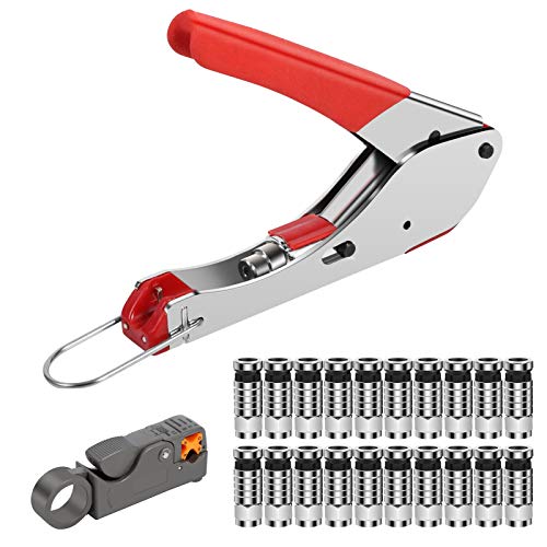 Rg59 Crimp, Kabel Stecker Presse, Einstellbare Kompressionsstecker Mit Zangen, F Stecker Kompression Rg58 Rg59 Rg6 Mit 20 Bits Zangen Für Sat Kabel Koaxialkabel Rg59 Crimp, Kabel Stecker Presse, Einstellbare Kompressionsstecker Mit Zangen, F Stecker Kompression Rg58 Rg59 Rg6 Mit 20 Bits Zangen Für Sat Kabel Koaxialkabel von Yosoo Health Gear