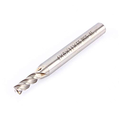 Yosoo Health Gear Schaftfräser 4mm, HSS, Unbehandelt, Vierkant (Zentriert), Upcut, 4 Flöten, 15g, Rund, Endmill von Yosoo Health Gear