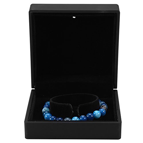 Schmuck-Geschenkbox mit LED-Licht, Schmuckvitrine für Halskette, Armband, Ringe, Anhänger, Schmuck-Aufbewahrungsbox für Hochzeitsantrag, Verlobung, Valentinstag, Schwarz(Armband-Box) von Yosoo Health Gear