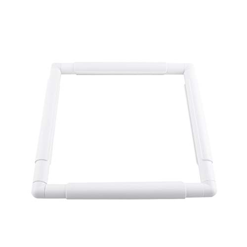 Stickrahmen Eckig, Stickcliprahmen, Frame Clip on Q Snap Cross Stitch Frame, Quadratische Stickrahmen, Kunststoff Nährahmen Zum Sticken, Handquilten, Nadelspitze, Seidenmalerei (Weiß, 27,9 x 27,9 cm) von Yosoo Health Gear