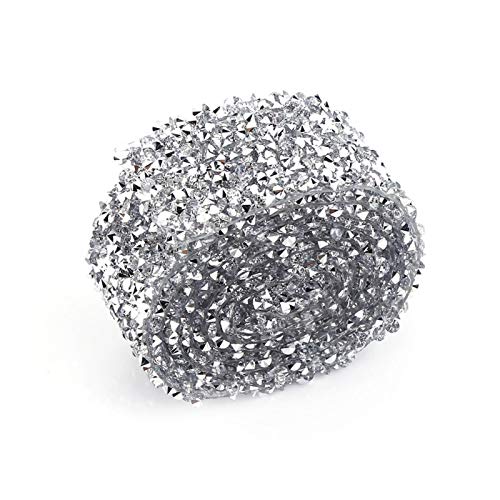 Silbernes Strassband, Klebeband, Strassband Zum Aufnähen, Perlenband Deko Silber 30mm, Silbernes Sparkle Band, Für Kunsthandwerk Kinderprojekte, Geschenkband Diamantene Hochzeit von Yosoo Health Gear