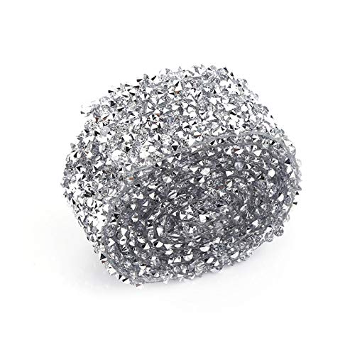 Silbernes Strassband, Strass Klebeband, Strassband Zum Aufnähen, Perlenband Deko Silber 30mm, Silbernes Sparkle Band, Für Kunsthandwerk Kinderprojekte, Geschenkband Diamantene Hochzeit 91cm, Silber von Yosoo Health Gear