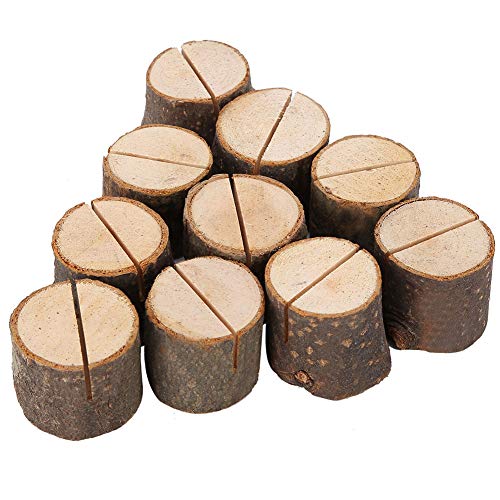 Yosoo Health Gear 10 Stück Rustikale Holz-Tischkartenhalter mit Wirbeldraht, Kraft-Tischkarten, Herzförmiger Tischnummernhalter aus Holz, Ständer für Hochzeitsfeier, Namensschild, von Yosoo Health Gear