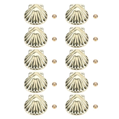 Yosoo Health Gear Goldschalennieten, 10 Set 33 Mm Schraubenrückleder Nieten, 4,5 Mm Legierung Bastel Nieten für Gürtel Handtaschen Schuhe DIY Lederarbeit von Yosoo Health Gear