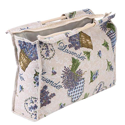 Yosoo Health Gear Knitting Bag, Stricktasche Für Wolle, 1 Stück Exquisite Praktische Holzgriff Gewebte Stoff Aufbewahrungstasche Für Stricknadeln Nähwerkzeuge(lila Blume) von Yosoo Health Gear