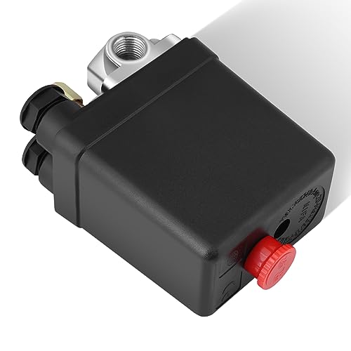 Luftkompressorschalter, Druckschalter Kompressor, Luftkompressor Druckschaltersteuerung 90-120 PSI 4-Port für Luftkompressorzubehör von Yosoo Health Gear