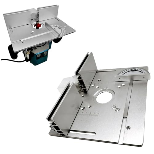 Yosoo Health Gear Router Tischeinsatzplatte, 2-in-1-Aluminium-Flip-Board mit Einstellbarem Zaun für Holzbearbeitung und Routing von Yosoo Health Gear