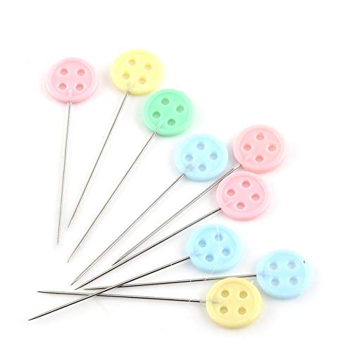 100 PCS Stück Hand Nähen Quilten Fixierstift Sicherheitsnadeln gerade farbigen Köpfen für Couture Handwerk DIY Bouton von Yosoo