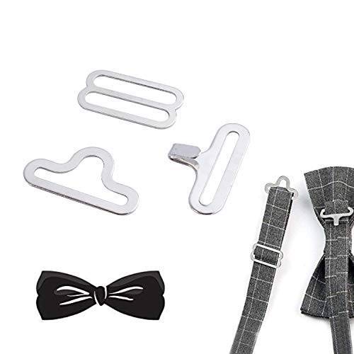 50 Sets Krawatten, verstellbar, aus Metall, Krawatte, Haken, BH, Krawattengurt mit 3 Arten, 20 mm (ID) von Yosoo