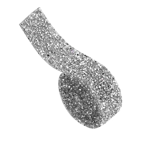 Kristall-Strassband, glitzernde Diamant-Strass-Bling-Band, Rolle dekoratives Band für Hochzeit, Kuchendekoration, Party und Blumenarrangements, 0,9 cm (1 Yard), Silber von Yosoo