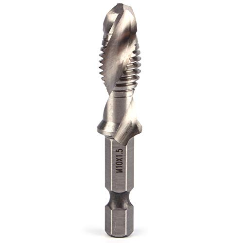 M10 Kombinationsbohrer und Gewindebohrer, 1/4 '' HSS Sechskantschaftbohrer zum Gewindeschneiden von Holz, Kunststoff und Aluminium M10 Kombinationsbohrer und Gewindebohrer, 1/4 '' HSS Sechskantschaftbohrer zum Gewindeschneiden von Holz, Kunststoff und Aluminium von Yosoo Health Gear