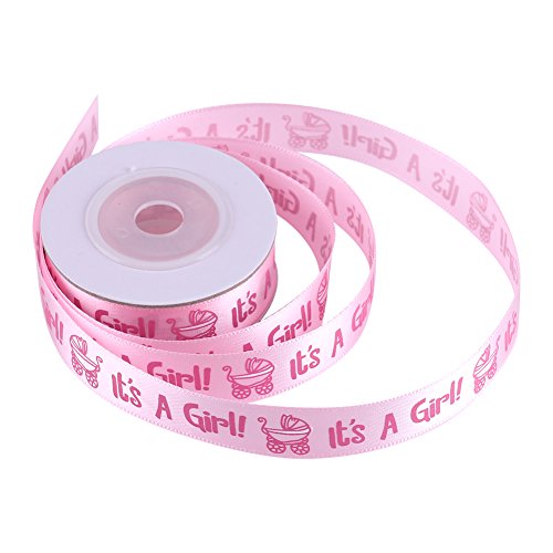 Satinband für und Jungen, blau, Geschenkseil, rosa, für Babyparty, Geburtstag, Party, Dekoration, Polyester, Satin, 9,1 m/Rolle (Pink) von Yosoo