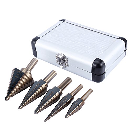 Stufenbohrer 5er Set HSS Spiralnut Stufenbohrer Gerade Nut Sechskantschaft Titanbeschichtet Metallbohrer Bohrer Satz für Metall, Holz, Kunststoff Stufenbohrer 5er Set HSS Spiralnut Stufenbohrer Gerade Nut Sechskantschaft Titanbeschichtet Metallbohrer Bohrer Satz für Metall, Holz, Kunststoff von Yosoo