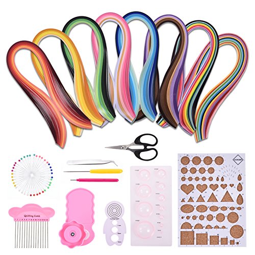 Yosoo 960 Streifen 5mm Papier Quilling DIY Craft Kit Board Form Crimper Kamm Werkzeuge von Yosoo