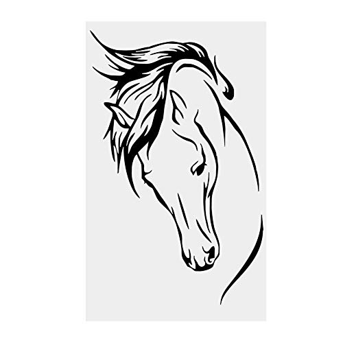 Yosoo Wandtattoo Pferdekopf Wildpferd Aufkleber entfernbare Wand Abziehbilder DIY Vinylkunst Wandgem lde Hauptküche Wohnzimmer Schlafzimmer Wand Tür Dekoration von Yosoo