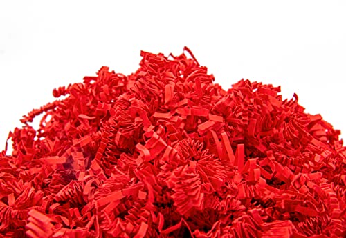 YOTEI SPIRIT® 1kg Geschreddertes Rotes Papier für Geschenkbox – Füllmaterial für Pakete, Körbe, Boxen und Verpackungen - Schutz und Dekoration (1kg, Rot) von Yotei Spirit