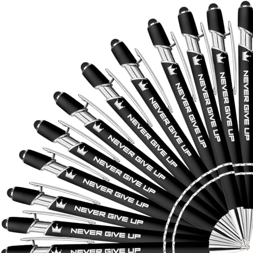 YouBaiVS Personalisierte Kugelschreiber, Premium-Metall-Stylus-Stift mit Stylus-Spitzen, schwarze Tinte, Business-Geschenke in Großpackung, Schwarz von YouBaiVS