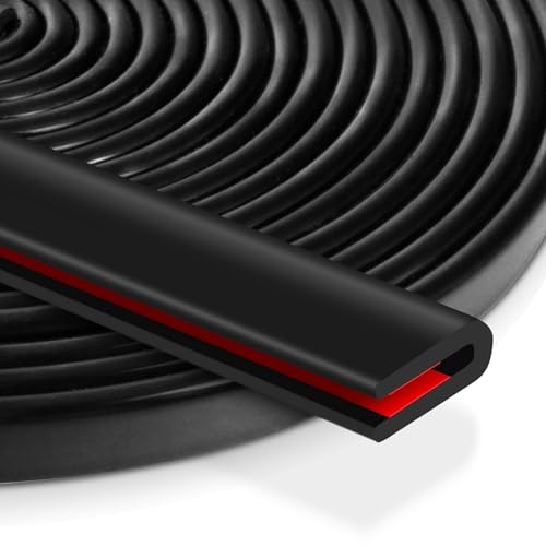 Kantenschutz Selbstklebend U-Profil Gummi, 3m flexibler Gummikantenschutz, U-Form Gummidichtung für Blech, Autotüren, Fenster, Tischkanten, Kantenschutzprofil Schwarz (1.6mmX6m) von YouShangro