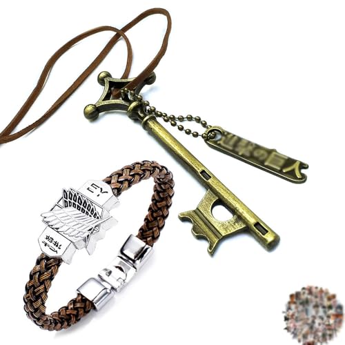 YouU Anime Eren Jeager Keller Schlüssel Anhänger Halskette Flügel der Freiheit Armbänder Cartoon Charakter Aufkleber Cosplay Geschenk für Anime Fans 12 Stück YouU Anime Eren Jeager Keller Schlüssel Anhänger Halskette Flügel der Freiheit Armbänder Cartoon Charakter Aufkleber Cosplay Geschenk für Anime Fans 12 Stück von YouU