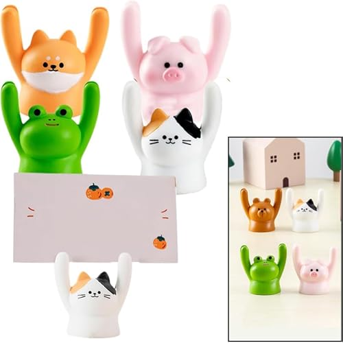 YouXiaor Tischkartenhalter, 12Stück Postkartenständer Platzkartenhalter Zettelhalter Menükartenhalter Hochzeit Fotohalter Aufsteller Kreativer Tier Memo Kartenhalter Halter für Home Office Dekoration von YouXiaor