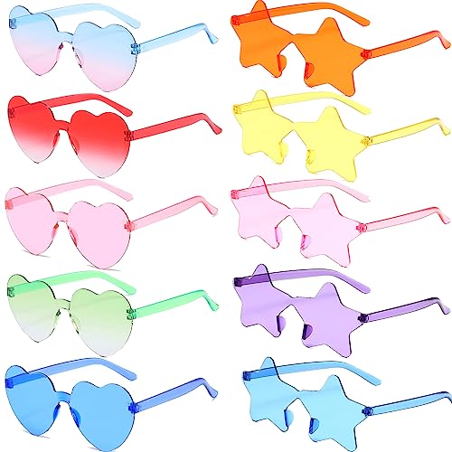 YouYuer 10 Paar Randlose Sonnenbrillen in Herz Stern,Retro Party Sonnenbrille,Herzbrille Sternbrillen,Herz Stern Sonnenbrille,Lustige Partybrillen für Fasching Foto Requisiten für Kinder YouYuer 10 Paar Randlose Sonnenbrillen in Herz Stern,Retro Party Sonnenbrille,Herzbrille Sternbrillen,Herz Stern Sonnenbrille,Lustige Partybrillen für Fasching Foto Requisiten für Kinder von YouYuer
