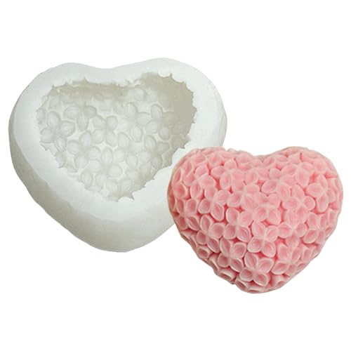 Herz Silikonform, Herzform Kerzenform Seifenform, Liebes-Schokoladen-Silikonform Candle Gießform, Für Fondant Schokoladen Kuchen Dekoration von Youany