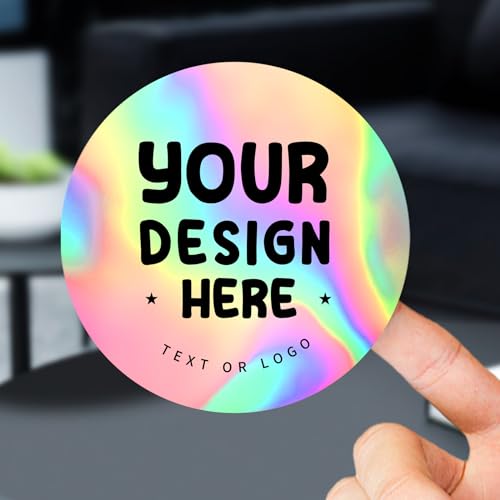 Holografische Aufkleber, holografisch, silberfarben, personalisierbar, Etiketten für Unternehmen, Logo und Name, Geburtstagsparty-Boxen, Hochzeitsgeschenke, Etiketten (Vinyl-Aufkleber) von Youdian