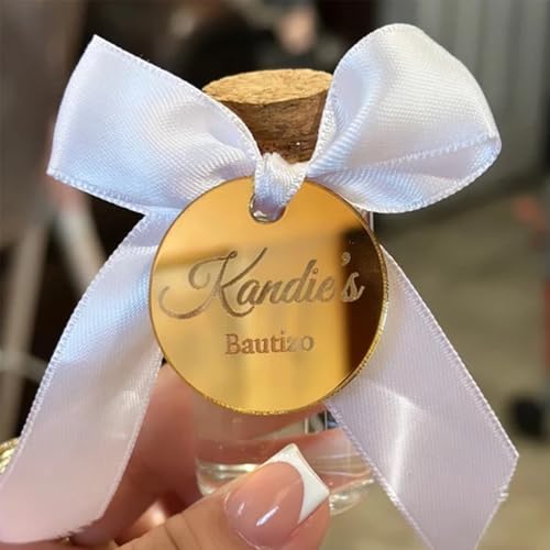 Personalisierbare Acryl-Spiegel-Etiketten, personalisierbar, Verlobungsgeschenk, Acryl-Geschenkanhänger für Gastgeschenke, Taufe, Hochzeit, Verlobung (10–100 Stück) von Youdian