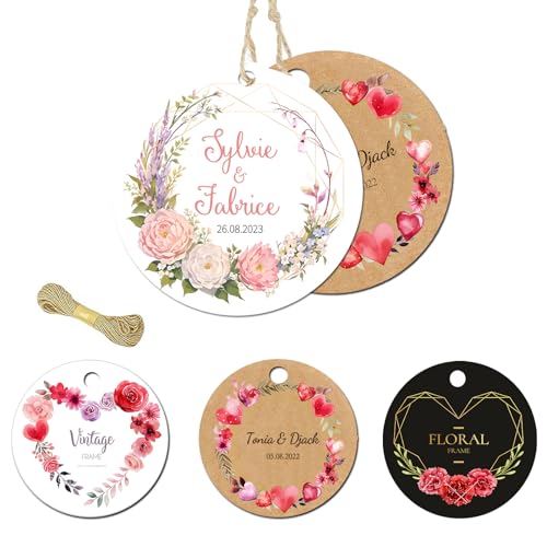 Personalisierte Anhänger zum Aufhängen mit Ihrem Business-Logo, runde/quadratisch, kleine Karte, Party-Dekoration, Papieretikett, Geschenk, Geburtstag, Hochzeit, Gastgeschenke, Anhänger (schwarz) von Youdian
