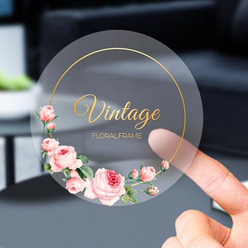 Personalisierte Aufkleber 30-240 Stück Gestalten Sie Ihr eigenes Bild, Logo, Text, individuelle Aufkleber mit Firmenlogo (Transparent-Gold-Prägung) von Youdian