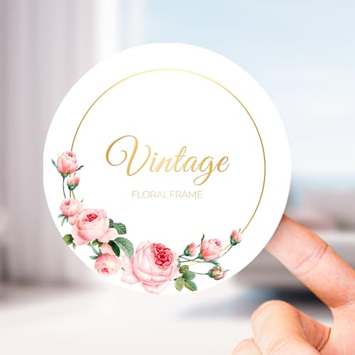 Personalisierte Aufkleber 30-240 Stück Gestalten Sie Ihr eigenes Bild, Logo, Text, individuelle Aufkleber mit Firmenlogo (Weißer-Gold-Prägung) von Youdian