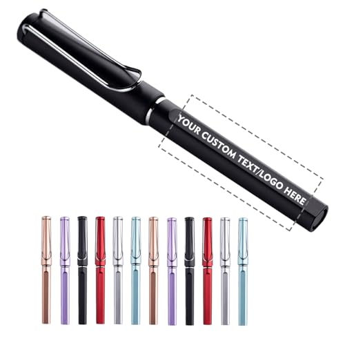 Personalisierte Kugelschreiber, personalisierbar in Großpackung, mit Name, Text oder Logo, schwarze Tinte, ideal für Büro, Schule, Geschäft, 10 bis 500 Stück von Youdian