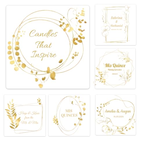 Quadratische Aufkleber, transparent, Goldfolie, personalisierbar, für Unternehmen, Logo, Geschenke, Dankeschön-Aufkleber von Youdian