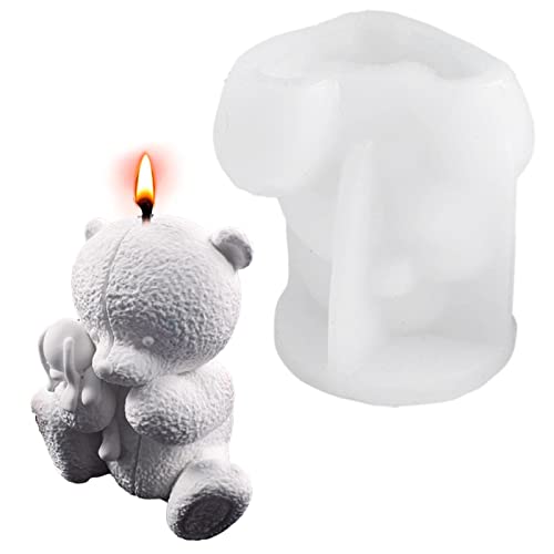 Bären-Silikonform, 3-Zoll-Teddybär-Kerzenform, Bären-Silikon-Seifenform, 3D-Bären-Duftkerzenform, Aromatherapie-Eisbärenform, Kerzenbärenform für Themenpartys, Kunsthandwerk von Youding
